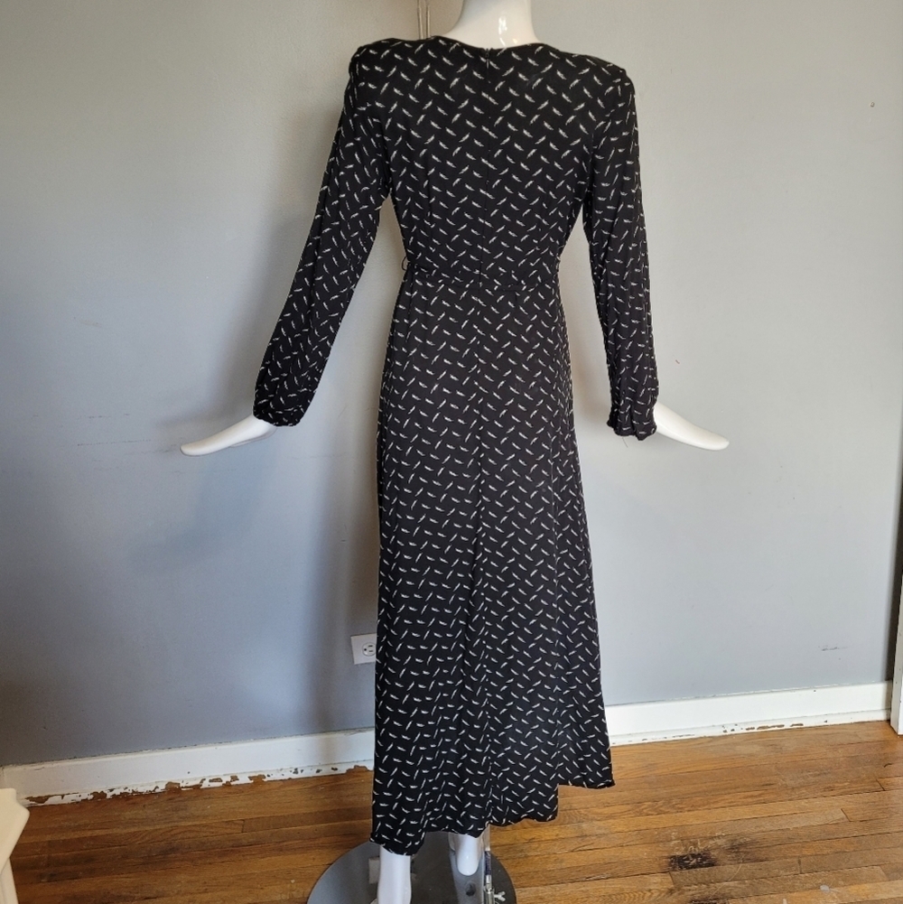 Xix Palms Feather Print Maxi Dress, Vguc, Size 3 View 4